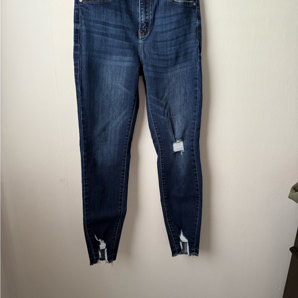 KanCan Blue Skinny Jeans with Distressed Details